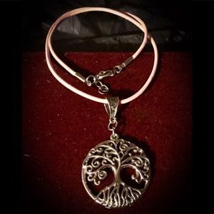 Tree of Life Pendant on Pink Leather NWOT